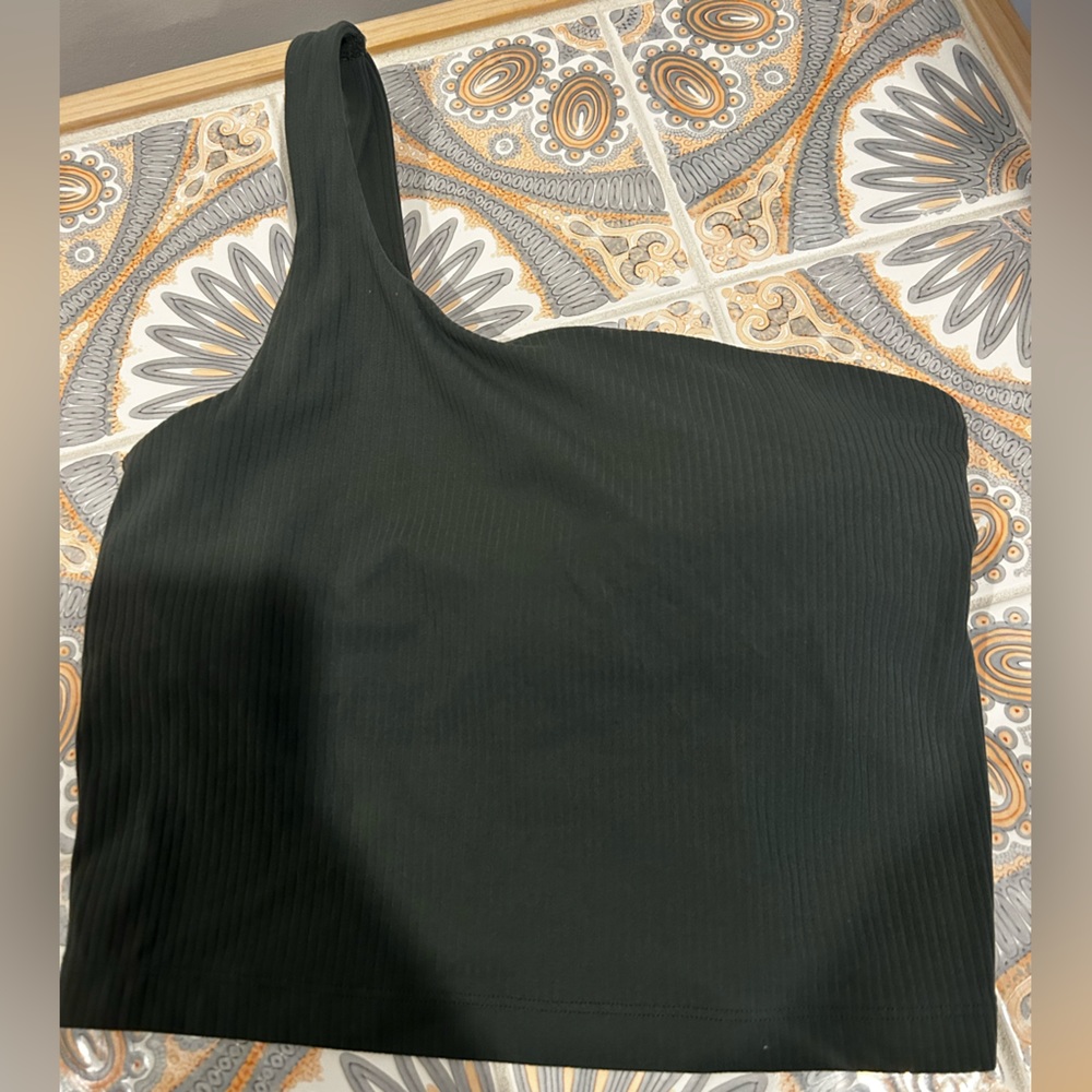 Lululemon one shoulder cropped align ribbed tank green